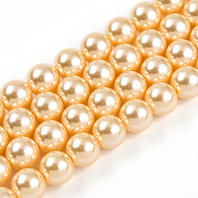 Baking Paint Pearlized Glass Pearl Bead Strands HY-N002-8mm-A09-1
