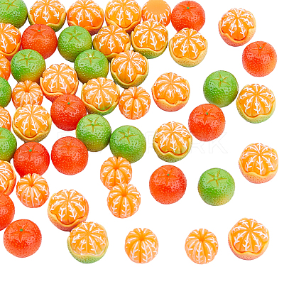 50Pcs 5 Style Mini Resin Simulation Orange RESI-DC0001-27-1