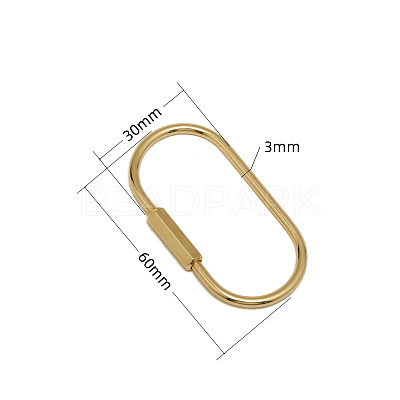 Brass Screw Carabiner Lock Charms KK-ZX025-62C-1