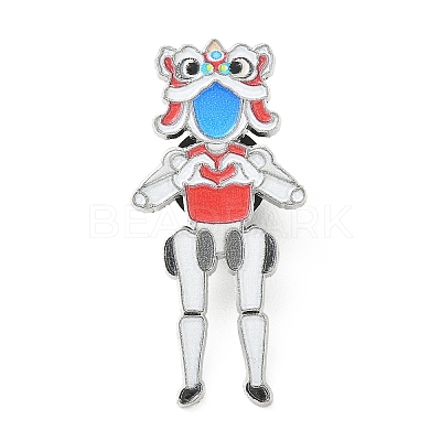 Kung Fu Lion Robot Enamel Pins JEWB-F047-01A-P-1