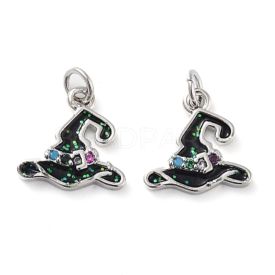 Rack Plating Brass Micro Pave Colorful Grade AAA Cubic Zirconia Pendants KK-M280-07P-1