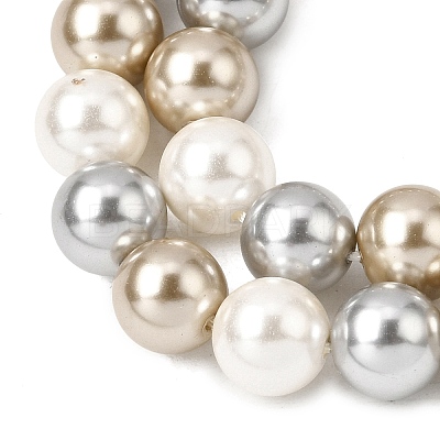 Baking Paint Pearlized Glass Pearl Round Bead Strands PEAR-H019-02C-12-1