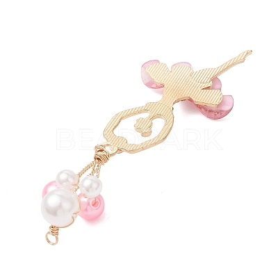 ABS Plastic Imitation Pearl & Alloy Big Pendants PALLOY-JF04992-1