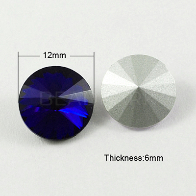 Glass Pointed Back Rhinestone RGLA-R003-12mm-13-1