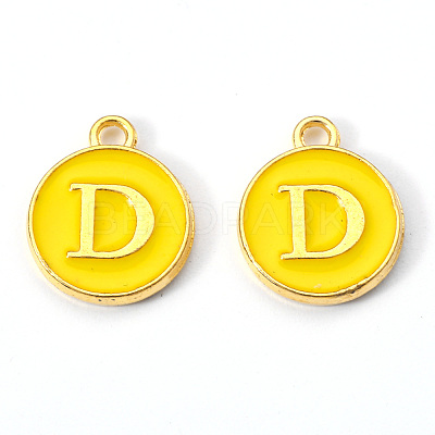 Golden Plated Alloy Enamel Charms ENAM-S118-09D-1