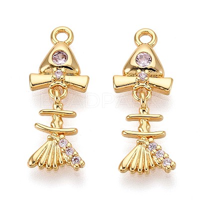 Brass Micro Pave Cubic Zirconia Pendants KK-N263-80G-1