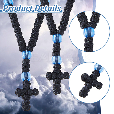 4Pcs Waxed Cord Charm Bracelets BJEW-DC0001-23-1