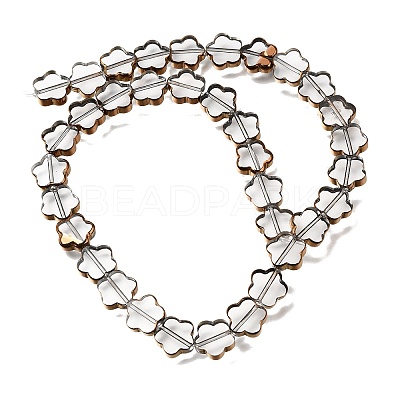 Electroplated Transparent Glass Beads Strands GL-CBA98F0-07D-1