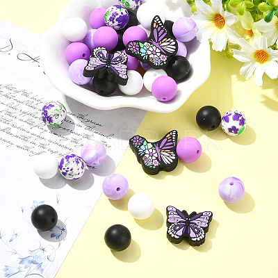 41Pcs 7 Styles Silicone Beads SIL-YW0002-64-1