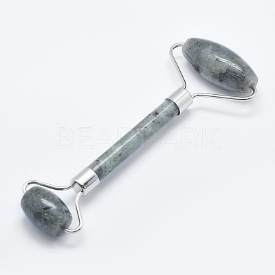 Natural Labradorite Brass Face Massager MRMJ-G009-07P-1