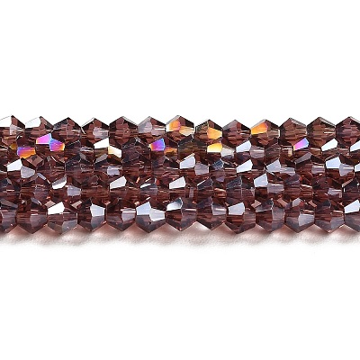 Transparent Electroplate Glass Beads Strands EGLA-A039-T4mm-B05-1