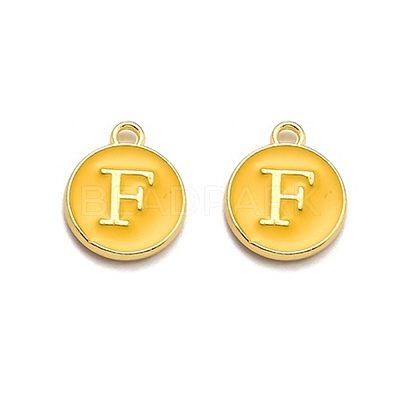 Golden Plated Alloy Enamel Charms ENAM-Q437-13F-1