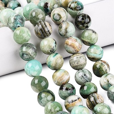 Natural Green Line Jasper Beads Strands G-B128-A03-05-1