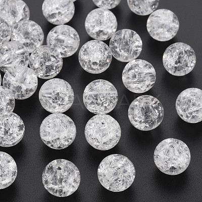 Transparent Crackle Acrylic Beads MACR-S373-66A-N12-1