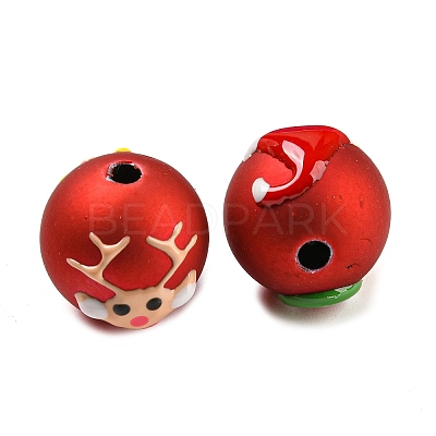 Christmas Theme Opaque Acrylic Beads OACR-E025-03-1