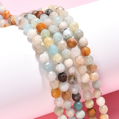 Natural Flower Amazonite Beads Strands G-G545-06-1