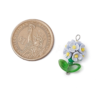 Glass Seed Beaded Flower Pendants PALLOY-MZ00521-03-1