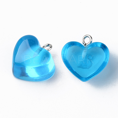 Transparent Resin Pendants X-RESI-R429-30D-1