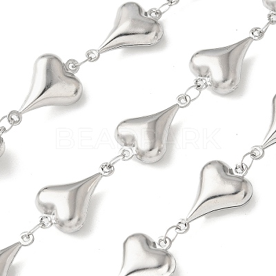304 Stainless Steel Heart Link Chains CHS-Z004-09P-1