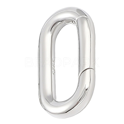 1Pc Anti-Tarnish Rhodium Plated 925 Sterling Silver Spring Gate Rings STER-BBC0008-50B-1
