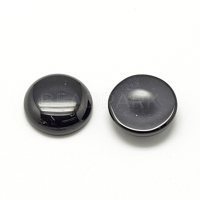 Synthetic Black Stone Cabochons G-R416-10mm-46-1-1