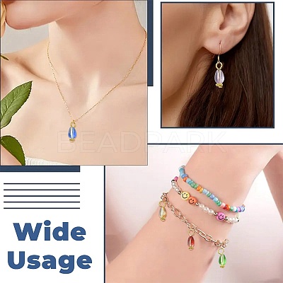 20Pcs 10 Colors Transparent Glass Pendants PALLOY-FS00073-1