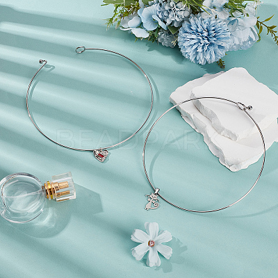 Stainless Steel Choker Rigid Necklace Making NJEW-WH0021-76-1