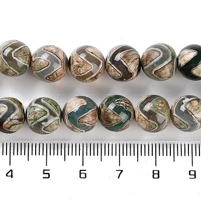 Natural Tibetan Wave Pattern dZi Agate Beads Strands G-B084-A01-01-1