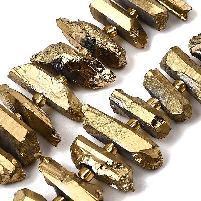 Electroplated Natural Quartz Crystal Beads Strands G-F800-B-1