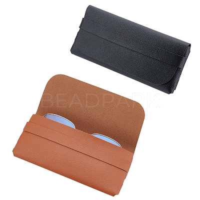AHADEMAKER 2Pcs 2 Colors PU Imitation Leather Glasses Case AJEW-GA0005-28-1