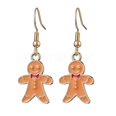 Christmas Theme Alloy Enamel Dangle Earrings EJEW-JE05830-02-1