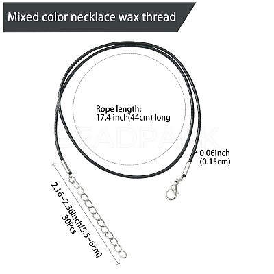 30Pcs Waxed Cotton Cord Necklace Making MAK-CJ0001-19-1