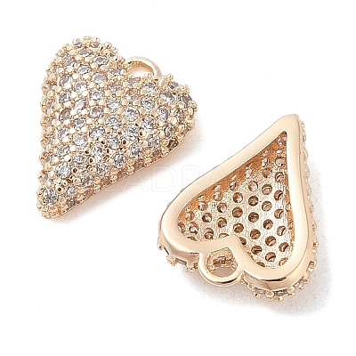 Brass Micro Pave Clear Cubic Zirconia Pendants KK-S388-01G-01-1
