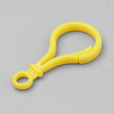 Opaque Solid Color Bulb Shaped Plastic Push Gate Snap Keychain Clasp Findings KY-R006-14-1