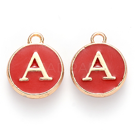 Golden Plated Alloy Enamel Charms X-ENAM-S118-03A-1
