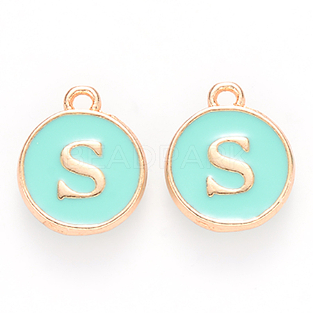 Golden Plated Alloy Enamel Charms ENAM-S118-05S-1