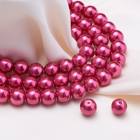 Eco-Friendly Dyed Glass Pearl Round Beads HY-BC0001-8mm-RB058-1