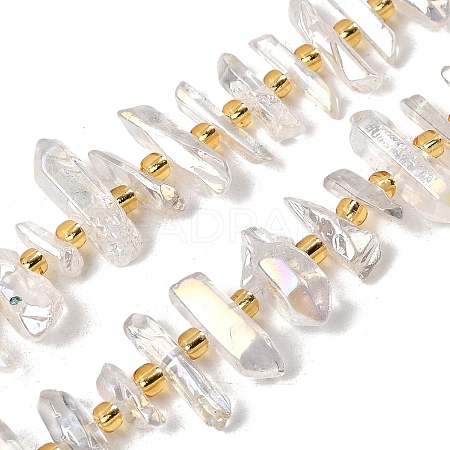 Electroplated Natural Quartz Crystal Beads Strands G-F800-F11-A-1