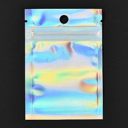 Rectangle Zip Top Plastic Glitter Holographic Bags LS-OPP-I002-01A-1
