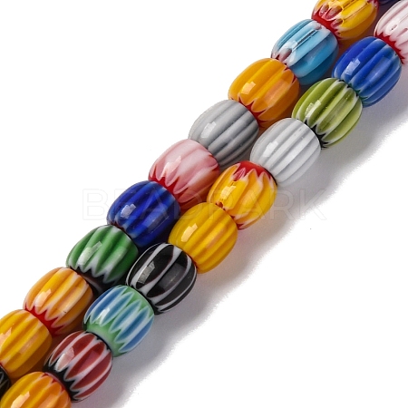 Handmade Lampwork Chevron Beads Strands X-LAMP-K041-01A-03-1