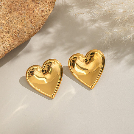 Stainless Steel Heart Stud Earrings WE6095-2-1