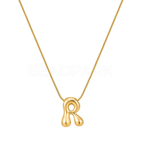 304 Stainless Steel Alphabet Pendant Necklaces for Men and Women GP1122-18-1