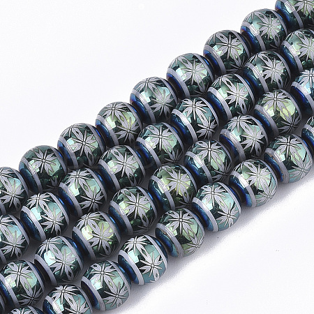 Electroplate Glass Beads Strands X-EGLA-S177-10A-04-1