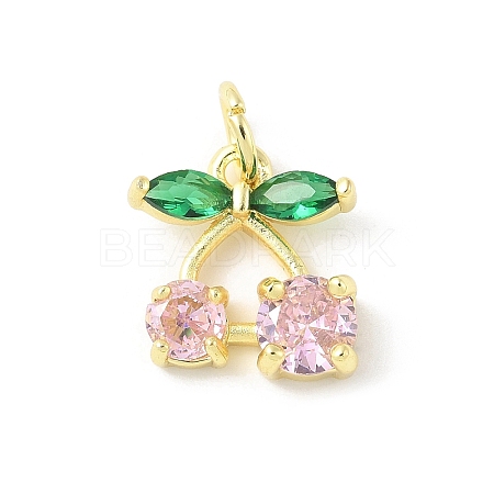 Brass Micro Pave Cubic Zirconia Pendants KK-Z101-06G-01-1