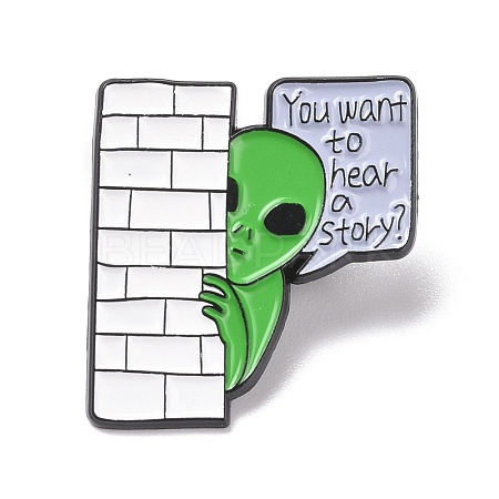 You Want To Hear A Story Word Enamel Pin JEWB-H006-19EB-1