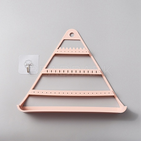 Triangle Plastic Jewelry Display Frame ODIS-WH0001-32B-1