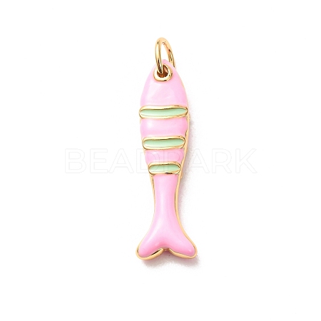 Brass with Enamel Pendants KK-CBA2F11-03G-02-1