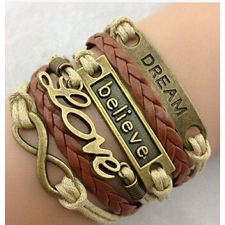 Suede & Imitation Leather Cord Knitted Multi-strand Bracelets WGD6FE3-29-1