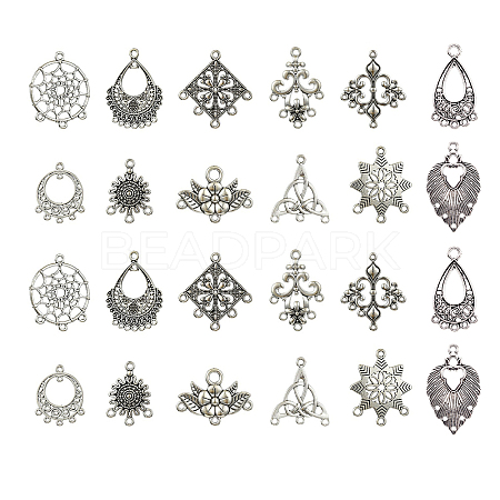 24Pcs 12 Style Tibetan Style Chandelier Component Links TIBEP-YW0001-73-1