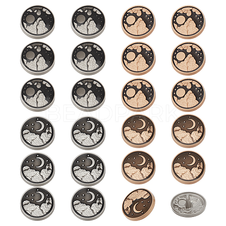 40 Styles 4 Styles Alloy Enamel Buttons FIND-NB0005-79A-1
